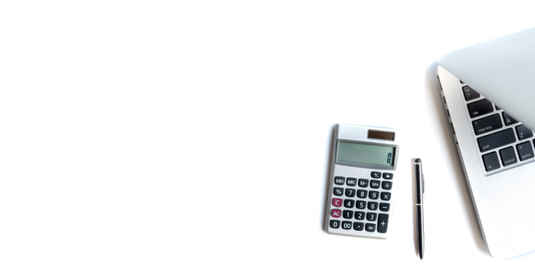 revivo directly-shot-laptop-calculator-against-white-background